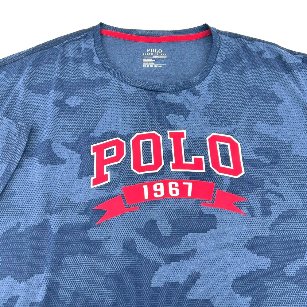 Polo Ralph Lauren Performance Camo Graphic T-Shirt Blue 2XB 1967 SportActivewear